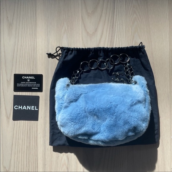 Chanel Blue Fur Vintage Purse - Picture 8 of 14